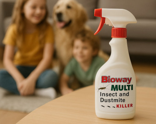 Family with dog in pest-free home